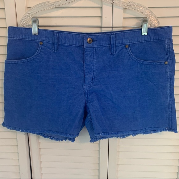 Carve Designs Oahu Shorts Women 14 Raw Hem Royal Blue 4" Inseam Stretch Corduroy - Picture 1 of 16